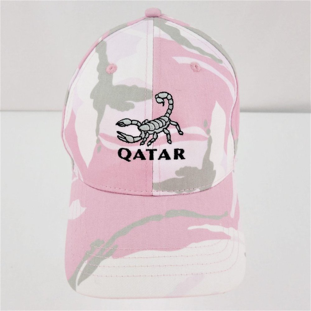 Qatar Pink Camouflage‎ Embroidered Scorpion Womens Strapback Baseball Cap Hat